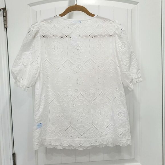 J McLaughlin Joanie Eyelet Blouse size M, NWT - Picture 8 of 9